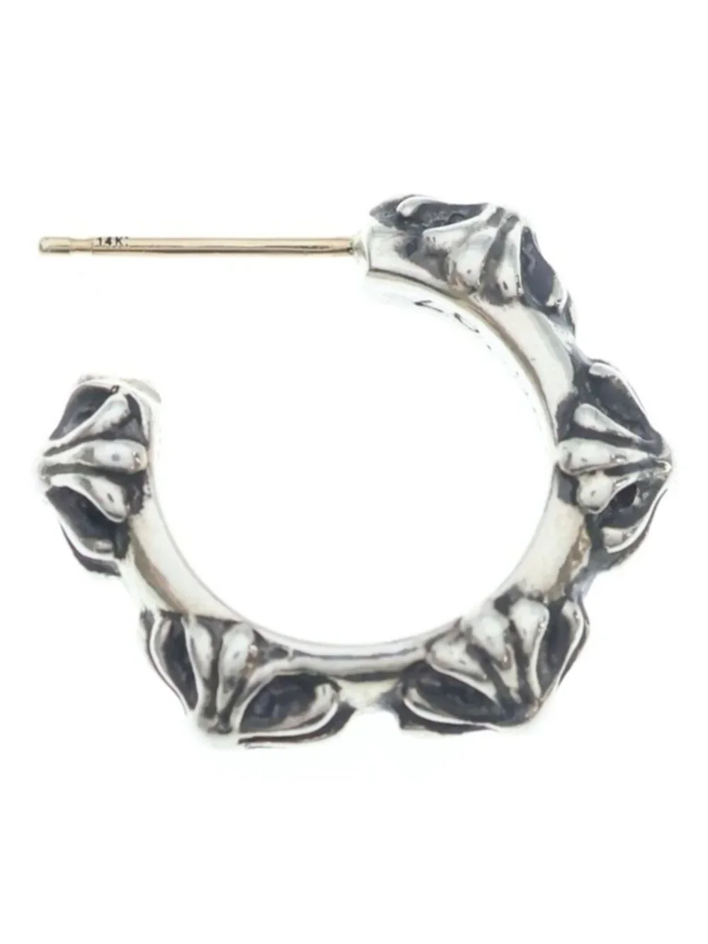 Chrome Hearts Hoop Cross Band Earrings Silver